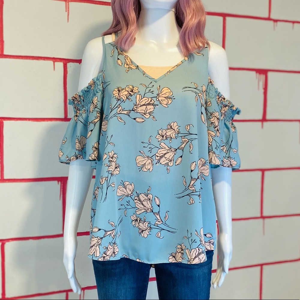 Sienna Sky Open Shoulder Floral Top